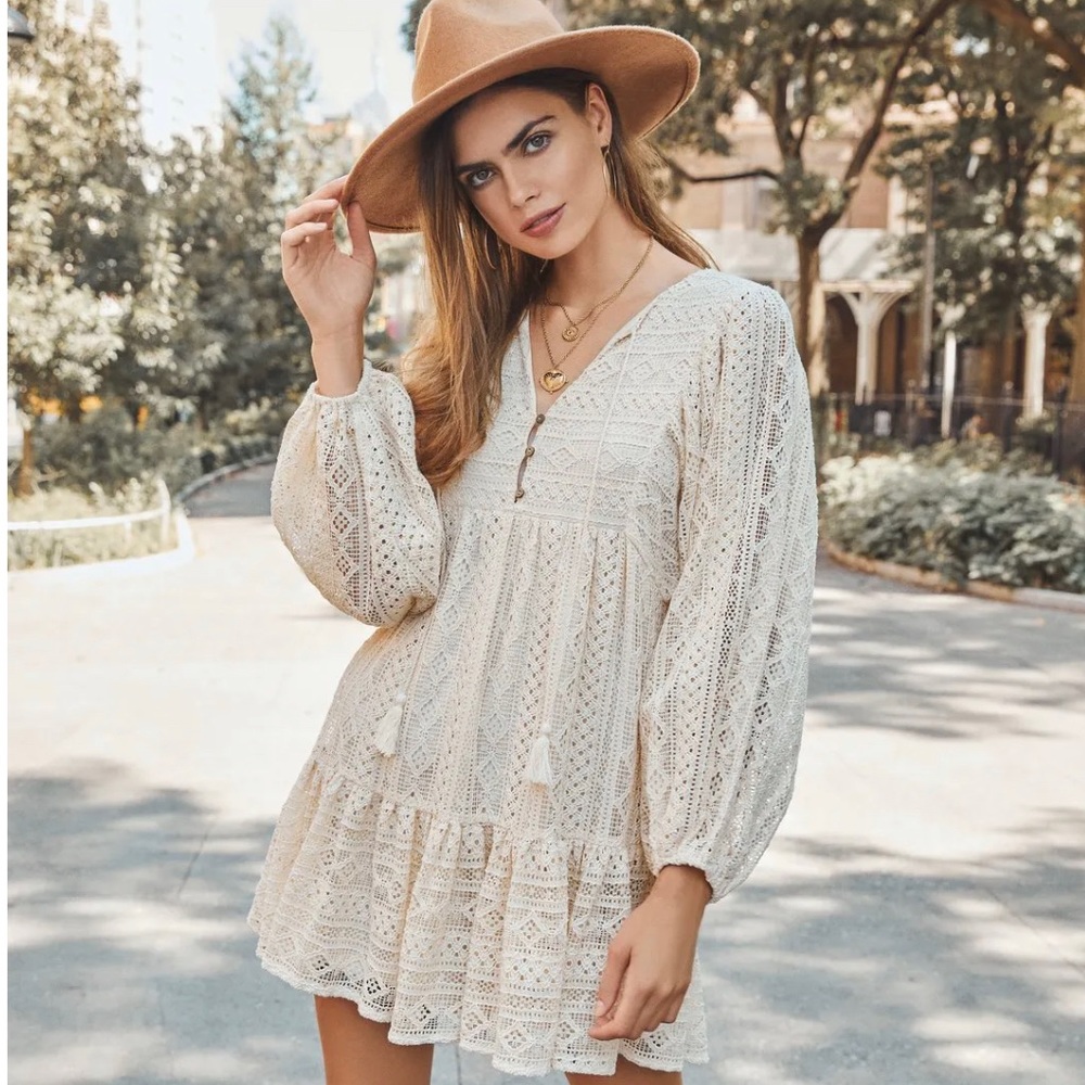 Ebba crochet babydoll dress